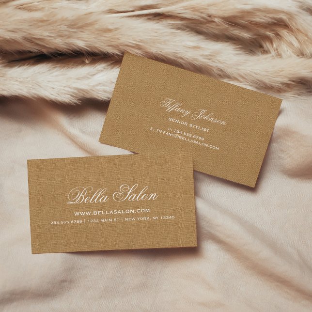 Rustic Chic Faux Burlap Business Card (Creator Uploaded)