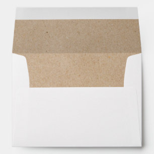 Rustic Chic Faux Kraft Lined Wedding Invitation Envelopes