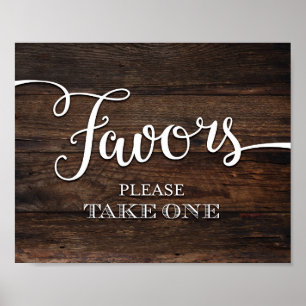 Rustic Chic FAVORS Sign Print