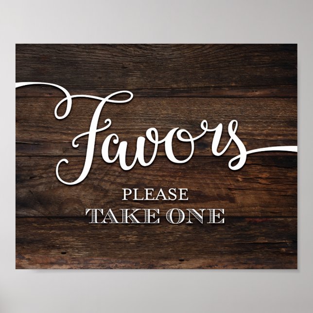 Rustic Chic FAVORS Sign Print (Front)