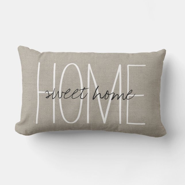 Rustic Chic Home Sweet Home Outdoor Pillow (Front)