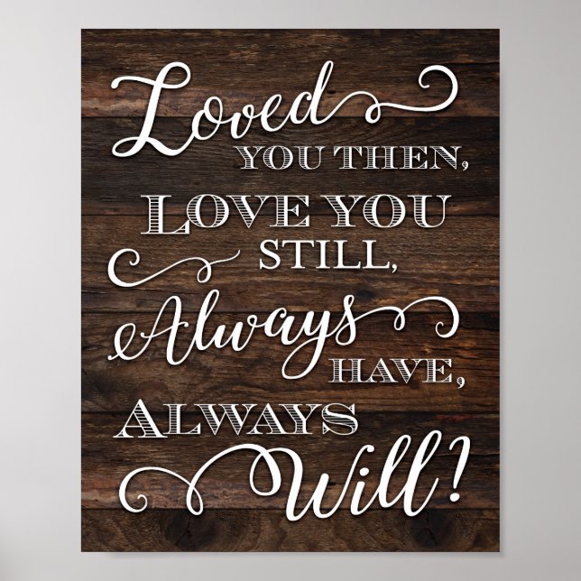 Rustic Chic LOVE QUOTE Sign Print (Front)