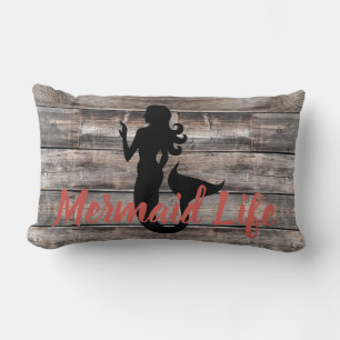 rustic chic MERMAID design style   Lumbar Pillow