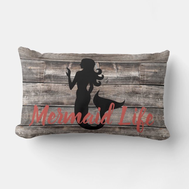 rustic chic MERMAID design style | Lumbar Pillow (Front)