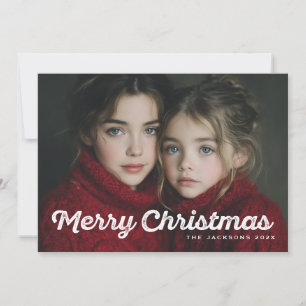 Rustic Chic Merry Christmas Design Holiday Card