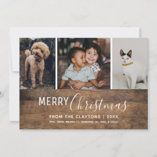 Rustic Chic Modern Multi Photo Christmas Card