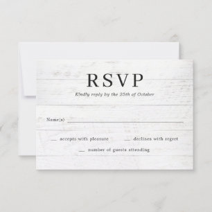 Rustic Chic Modern Wedding RSVP Card