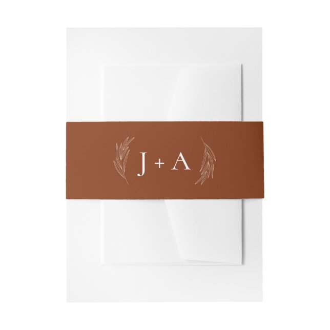 Rustic Chic Monogram Wedding Invitation Belly Band (Front Example)