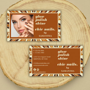 Rustic Chic Nail Salon Business Photo Business Card