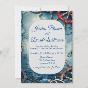 Rustic Chic Nautical Wedding Invitation