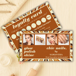 Rustic Chic Photo Collage Nails By Beauty Salon Loyalty Card
