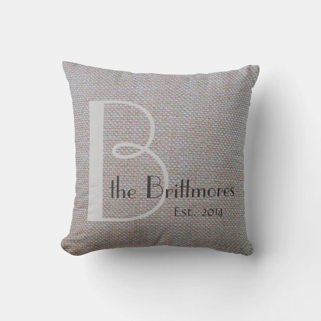 Rustic Chic Pillow, Faux Burlap Weave, Customize Throw Pillow (Front)