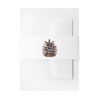 Rustic Chic Pine Cone Belly Band Invitation Belly Band