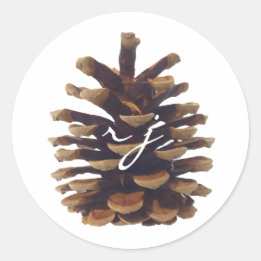 Rustic Chic Pine Cone Wedding Sticker