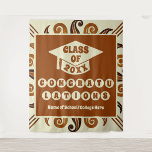 Rustic Chic School Reunion Graduation Banner Tapestry