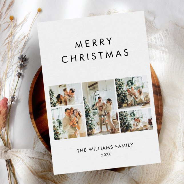 Rustic Chic Simple Minimal Budget Christmas Photo Holiday Card (Creator Uploaded)