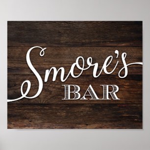 Rustic Chic SMORES BAR Sign Print