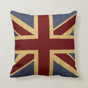 Rustic Chic Union Jack Throw Pillow