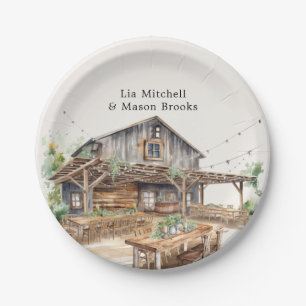 Rustic Chic Wedding Bridal Shower Paper Plate