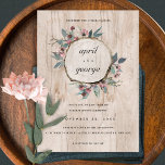 RUSTIC CHIC WOOD SLICE PINK FLORAL WEDDING INVITE<br><div class="desc">If you need any further customisation please feel free to message me on yellowfebstudio@gmail.com.</div>