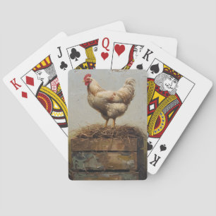 Rustic Chicken and Nest Playing Cards