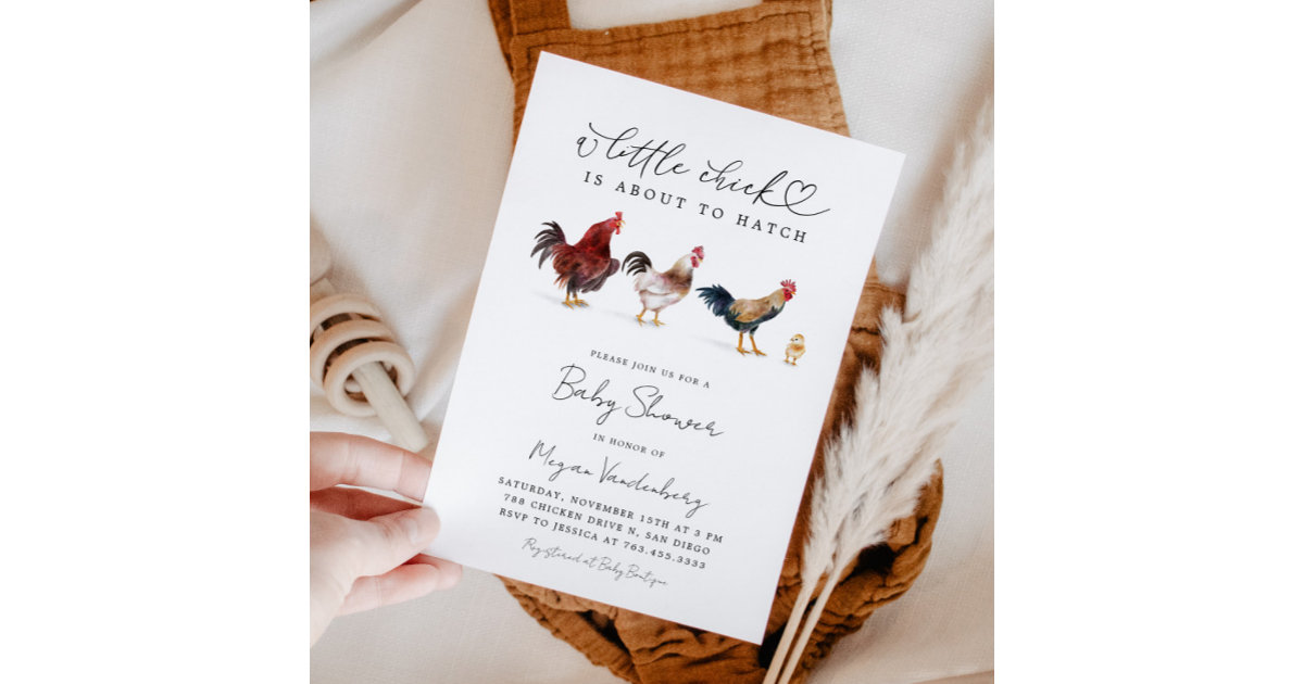 Rustic Chicken Baby Shower Invitation Zazzle
