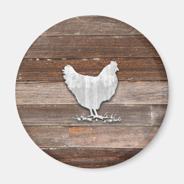 Rustic Chicken (Brown Boards) Magnet (Front)