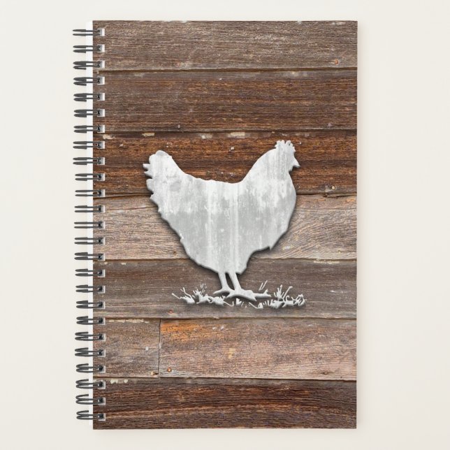 Rustic Chicken (Brown Boards) Planner (Front)