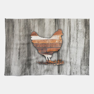 Rustic Chicken (Brown) Kitchen Towel