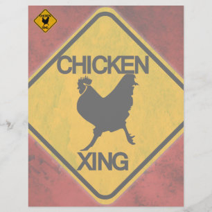 Rustic Chicken Crossing Sign