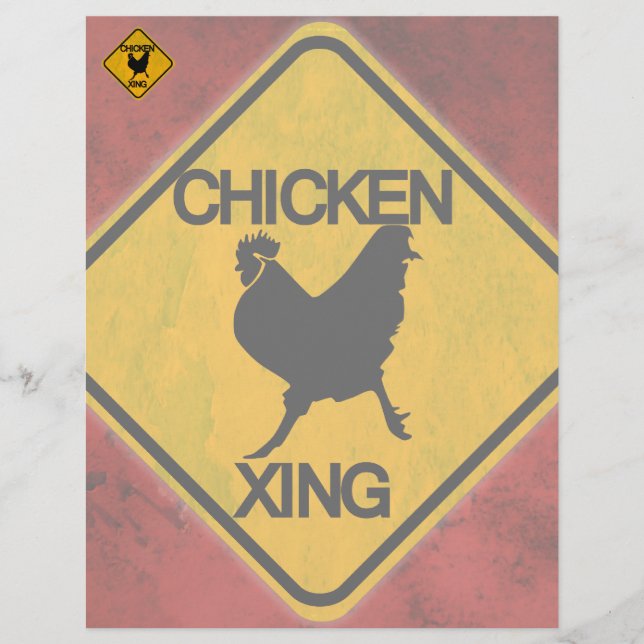 Rustic Chicken Crossing Sign (Front)