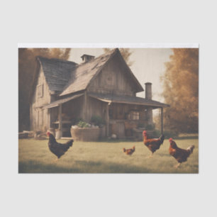 Rustic Chicken  Decoupage 10lbs Tissue Paper
