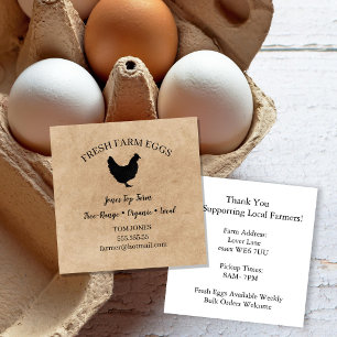 Rustic Chicken Egg Farmer Business Card Poultry