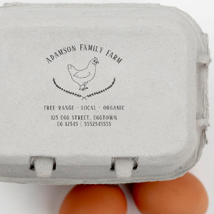 Rustic Chicken Farm Hen Egg Carton  Self-inking Stamp