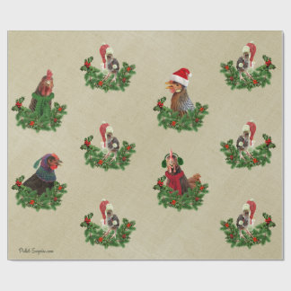 Rustic Chicken Holiday Wrapping Paper