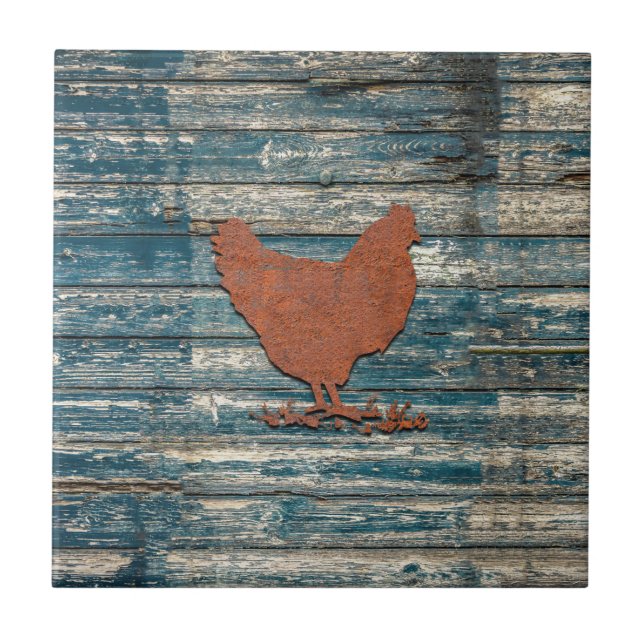 Rustic Chicken (Rusty) Tile (Front)