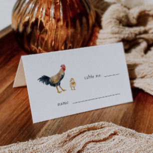 Rustic Chicken Wedding Table Number Place Card