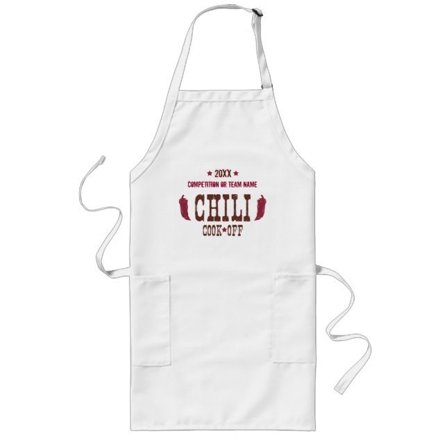 Rustic Chili Cook Off Competition Long Apron (Front)