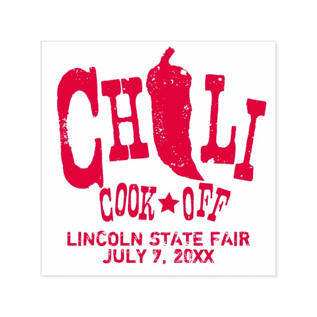 Rustic Chili Cook Off Competition Self-inking Stamp (Design)