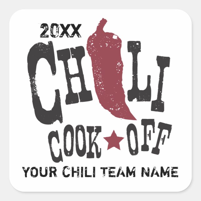 Rustic Chili Cook Off Competition Square Sticker (Front)