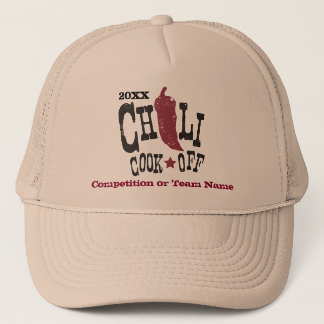 Rustic Chili Cook Off Competition Trucker Hat (Front)