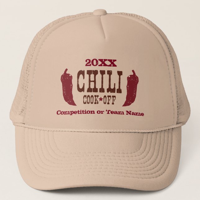 Rustic Chili Cook Off Competition Trucker Hat (Front)