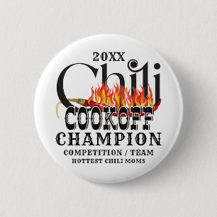 Rustic Chili Cook Off Team Contest Winner Champion 2 Inch Round Button