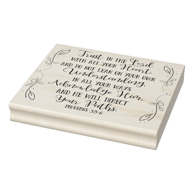 Rustic Christian Bible Verse Typography Rubber Stamp (Stamp)