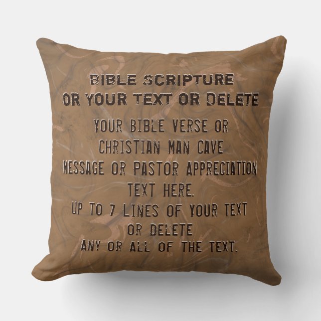 Rustic Christian Decor, Pastor Appreciation Gifts Throw Pillow (Front)