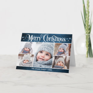 Rustic Christmas 5 PHOTOS Greeting Holiday Card