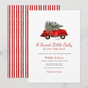 Rustic Christmas Baby Shower A Sweet Little Baby Invitation