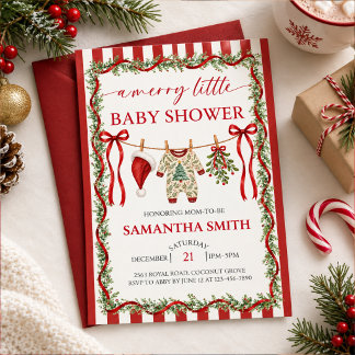Rustic Christmas Baby Shower Invitation