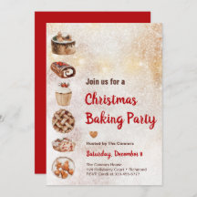 Rustic Christmas Baking Party Invitation