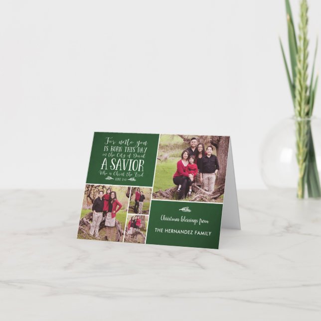 Rustic Christmas Bible Verse Holiday Photo (Front)